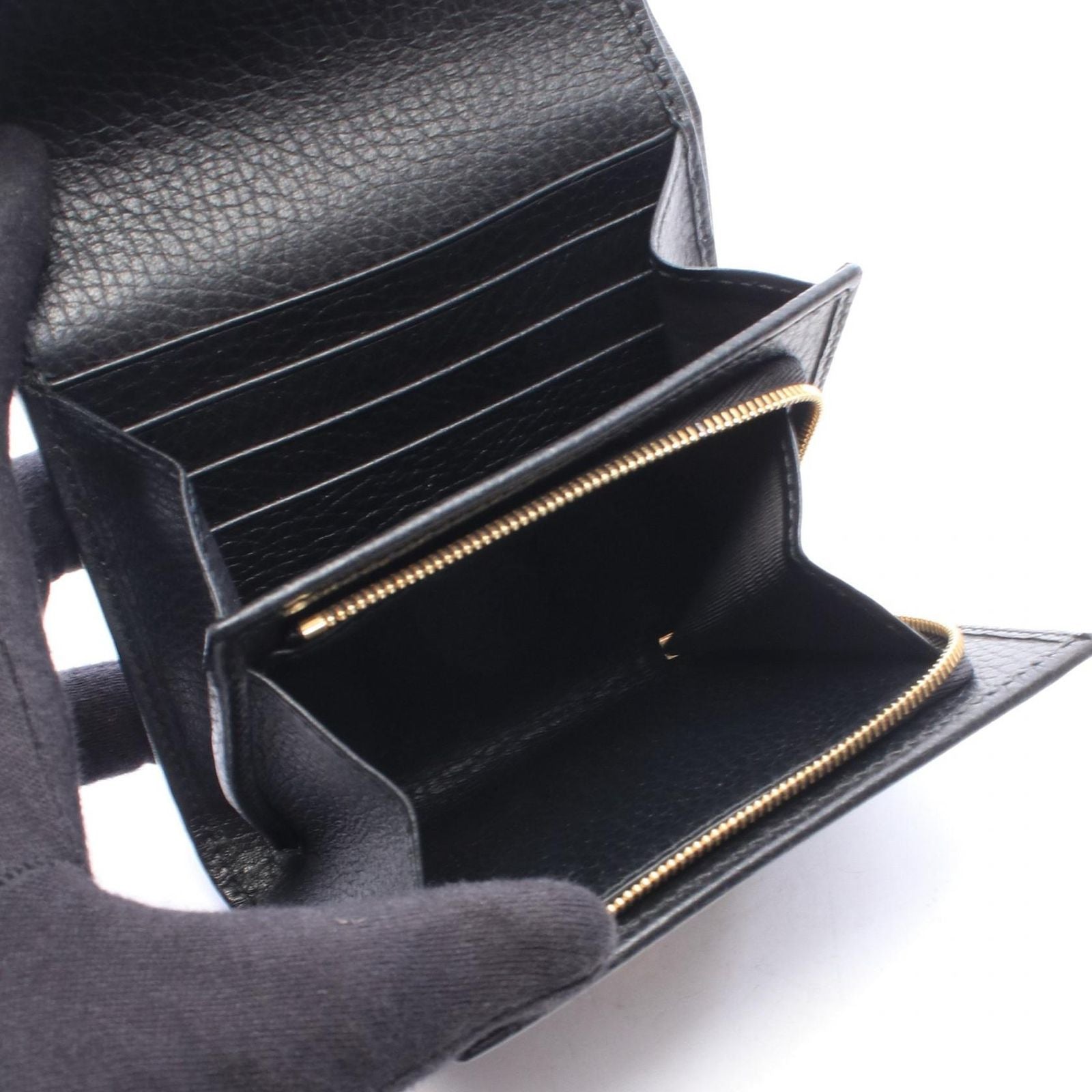 Gucci Bifold Wallet GG Marmont Black Leather — view 3