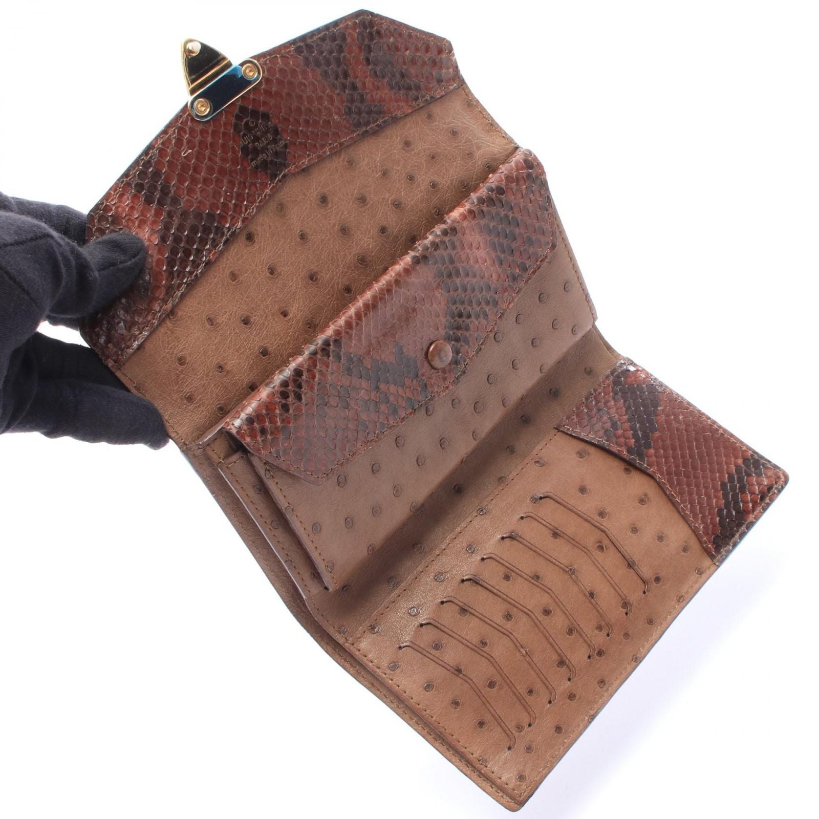Louis Vuitton Trifold Wallet Portefeuille Exotic Monogram Leather — view 3