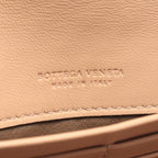 Bottega Veneta Bifold Wallet Intrecciato Pink Beige Brown Leather — view 4