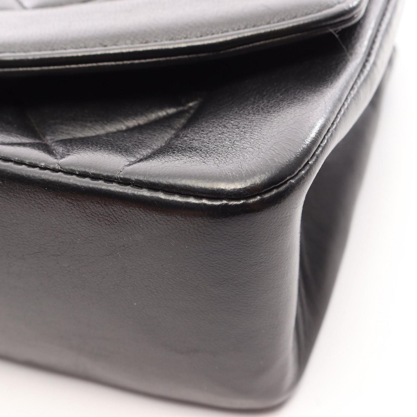 Chanel Shoulder Bag Quilted Diana Flap Black Lambskin Chain — view 8