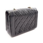 Chanel Shoulder Bag Quilted Diana Flap Black Lambskin Chain — view 2