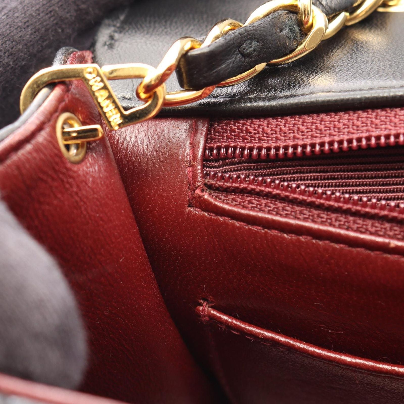 Chanel Shoulder Bag Quilted Diana Flap Black Lambskin Chain — view 6