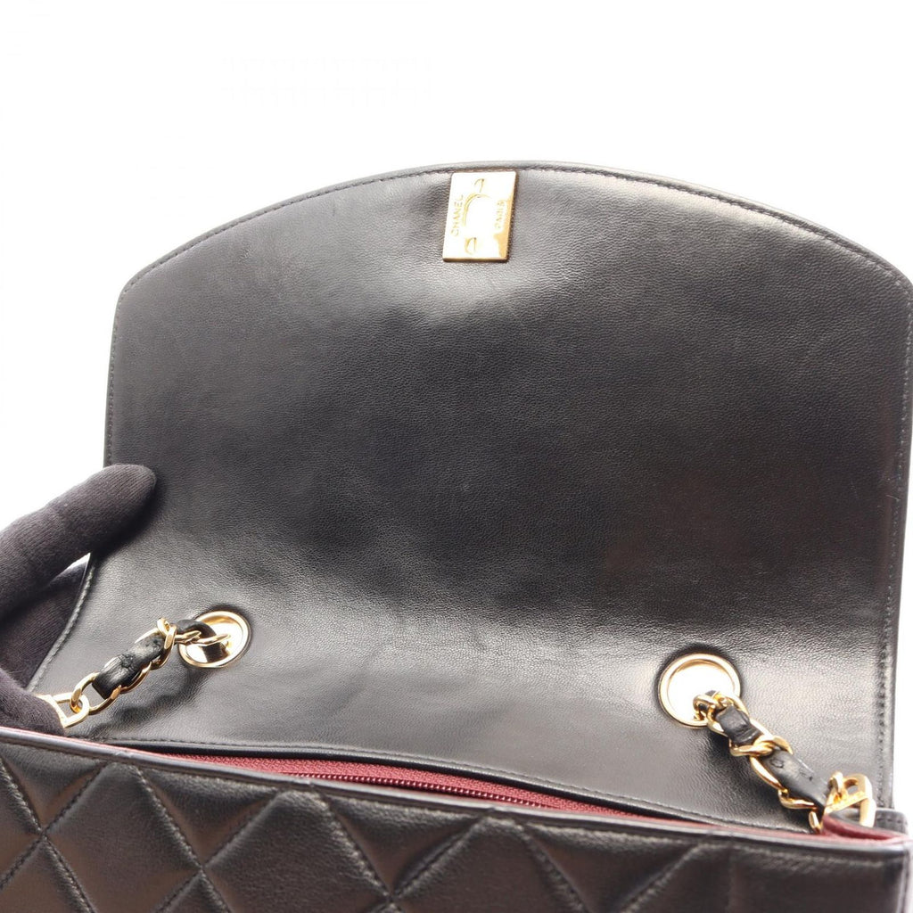 Chanel Shoulder Bag Quilted Diana Flap Black Lambskin Chain — view 7