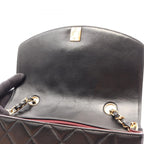 Chanel Shoulder Bag Quilted Diana Flap Black Lambskin Chain — view 7