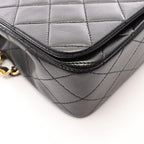 Chanel Shoulder Bag Quilted Full Flap Black Lambskin Chain — view 8