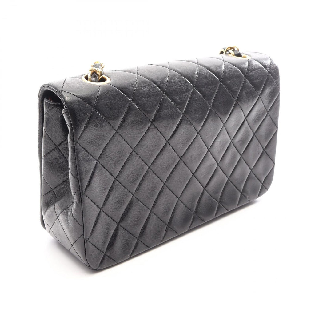 Chanel Shoulder Bag Quilted Full Flap Black Lambskin Chain — view 2