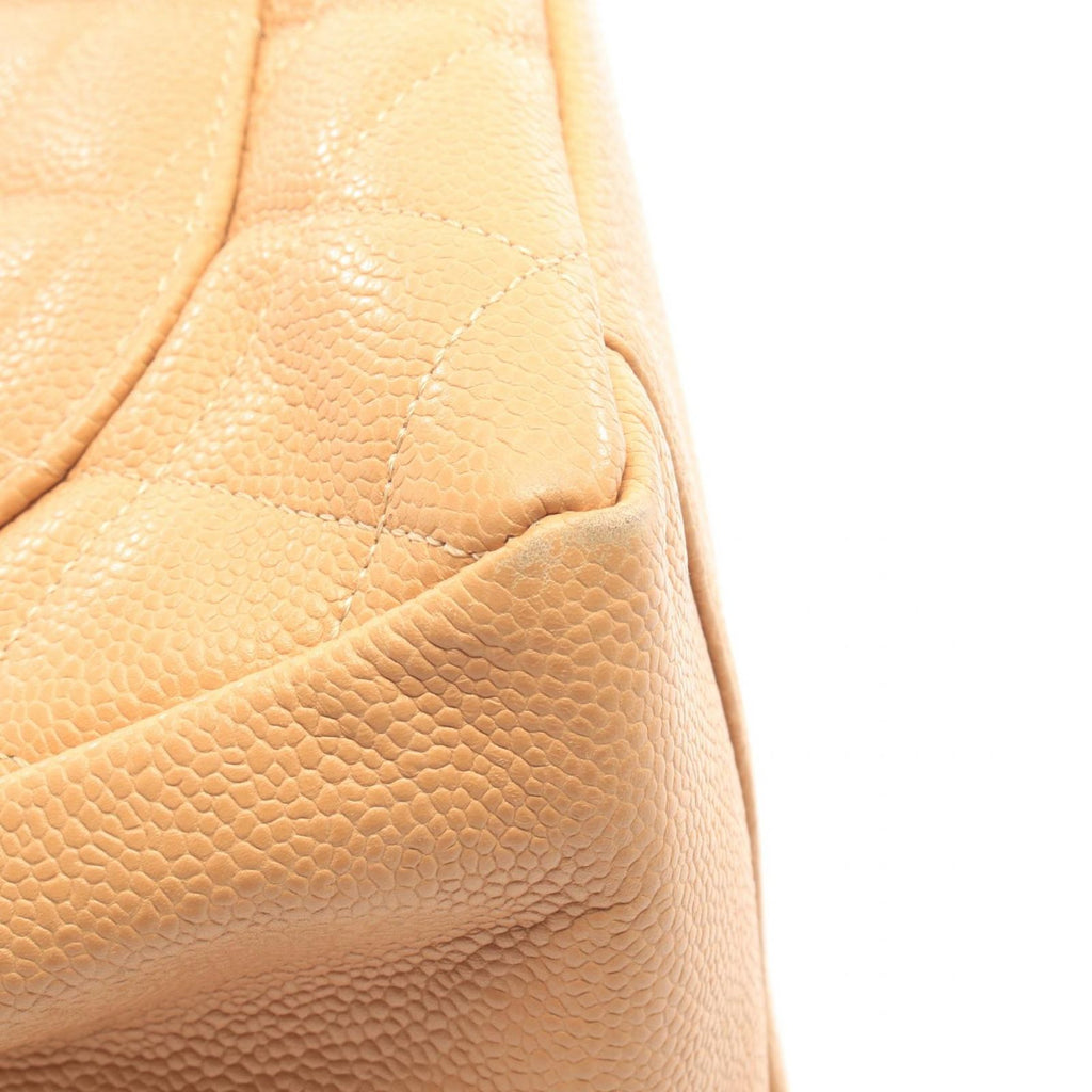 Chanel Tote Bag Quilted Grand Shopping Beige Caviar Leather GST Chain — view 8