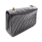 Chanel Shoulder Bag Quilted Full Flap Black Lambskin Chain — view 2