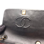 Chanel Shoulder Bag Quilted Full Flap Black Lambskin Chain — view 7