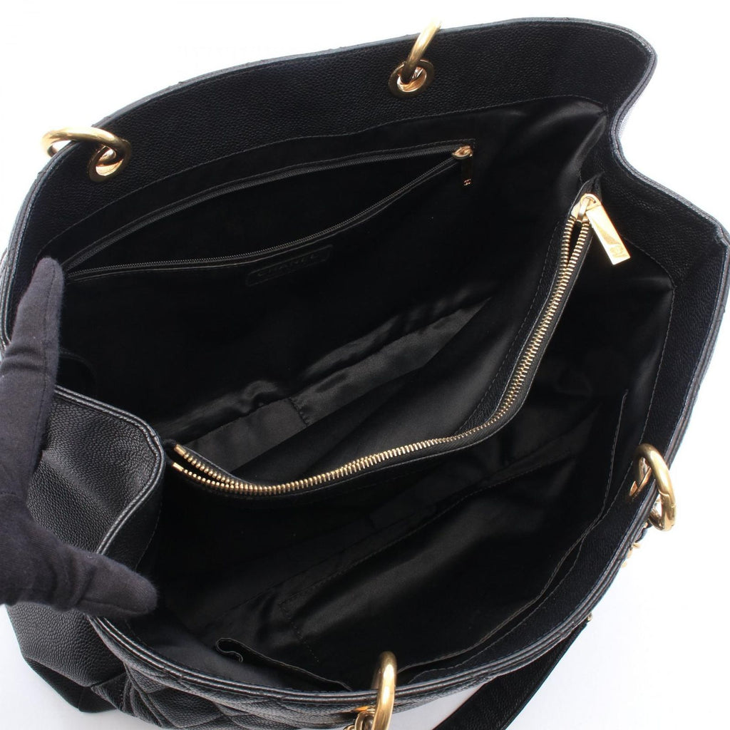 Chanel Tote Bag Quilted Grand Shopping GST XL Black Caviar Leather Chain — view 3