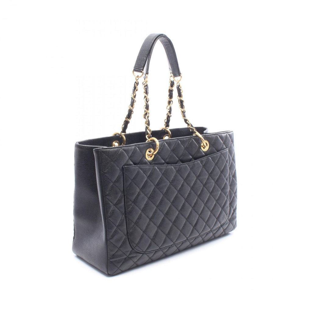 Chanel Tote Bag Quilted Grand Shopping GST XL Black Caviar Leather Chain — view 2