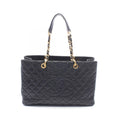 Chanel Tote Bag Quilted Grand Shopping GST XL Black Caviar Leather Chain