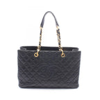 Chanel Tote Bag Quilted Grand Shopping GST XL Black Caviar Leather Chain