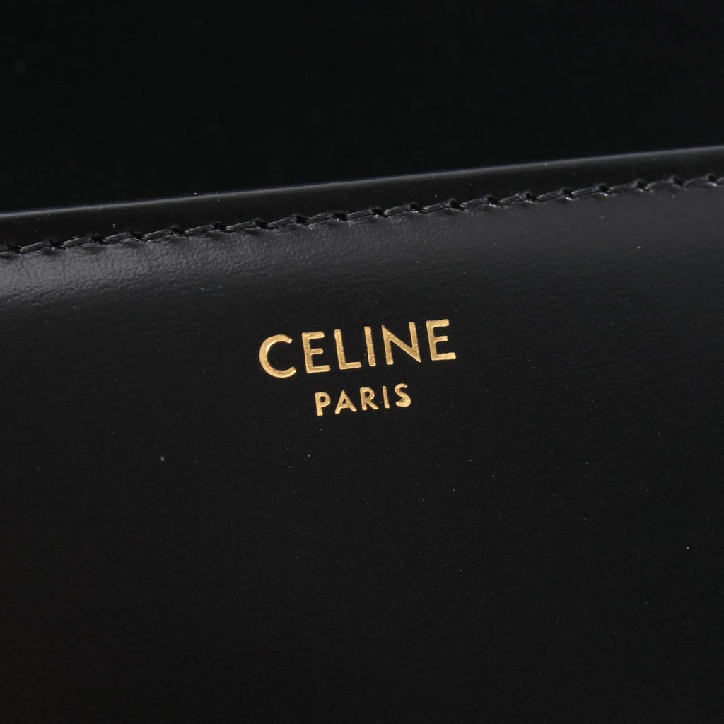 Celine Shoulder Bag Classic Triomphe Medium Black Leather — view 4