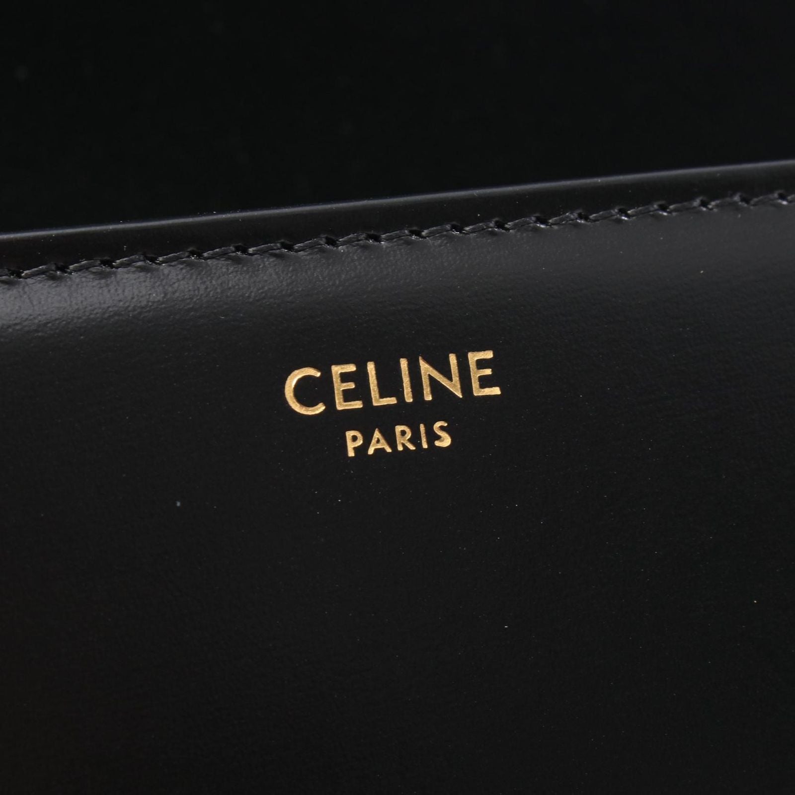 Celine Shoulder Bag Classic Triomphe Medium Black Leather — view 4