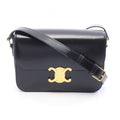 Celine Shoulder Bag Classic Triomphe Medium Black Leather
