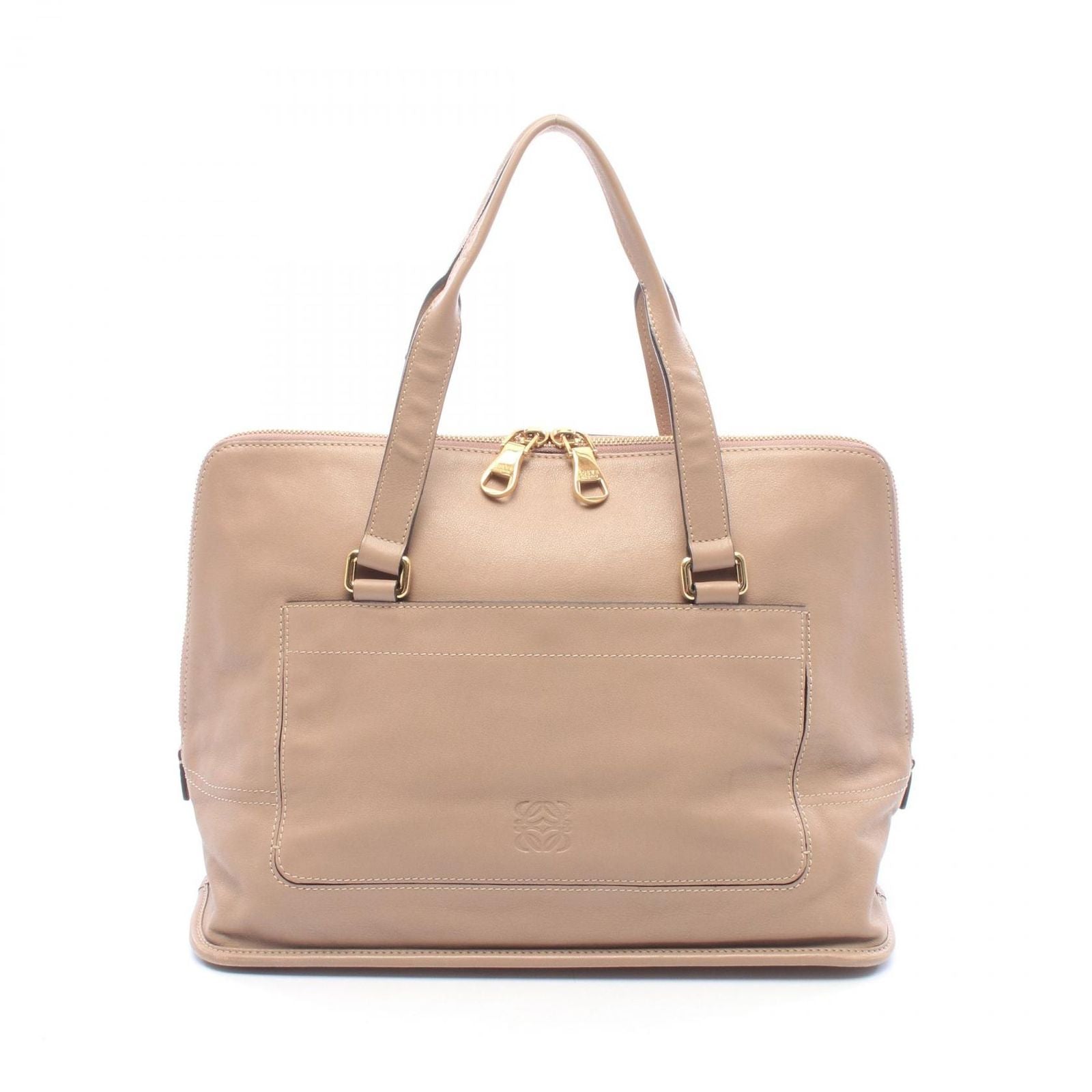 Loewe Handbag Anagram Leather Hand Pink Beige
