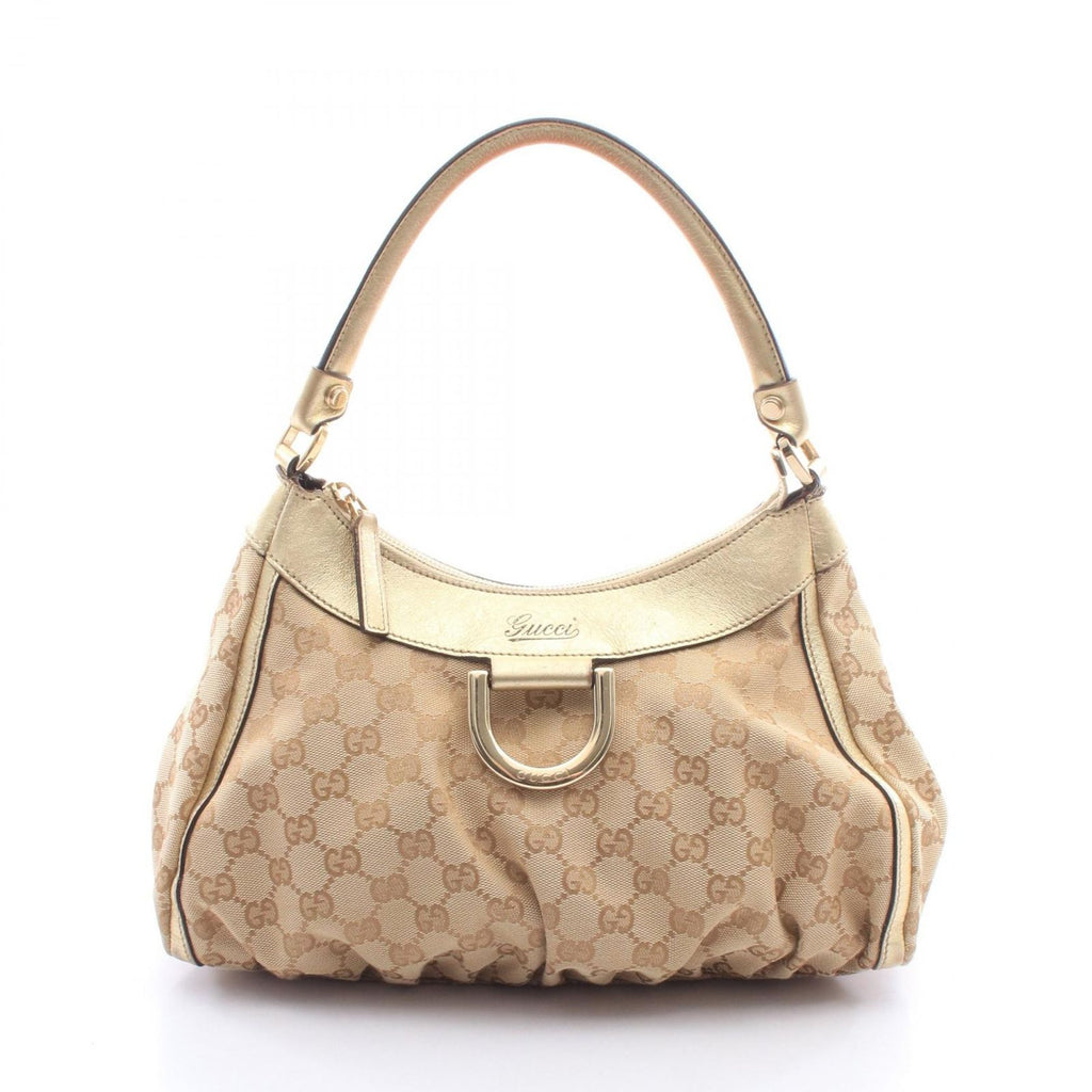 Gucci Shoulder Bag Abbey GG Canvas Gold