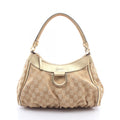 Gucci Shoulder Bag Abbey GG Canvas Gold