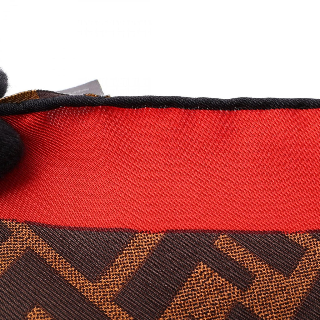 Fendi Scarf Zucca Leopard Bag Motif Wool — view 5