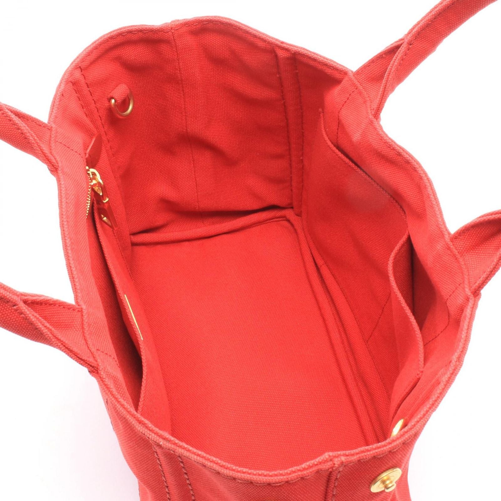 Prada Tote Canapa Red Canvas Handbag — view 3