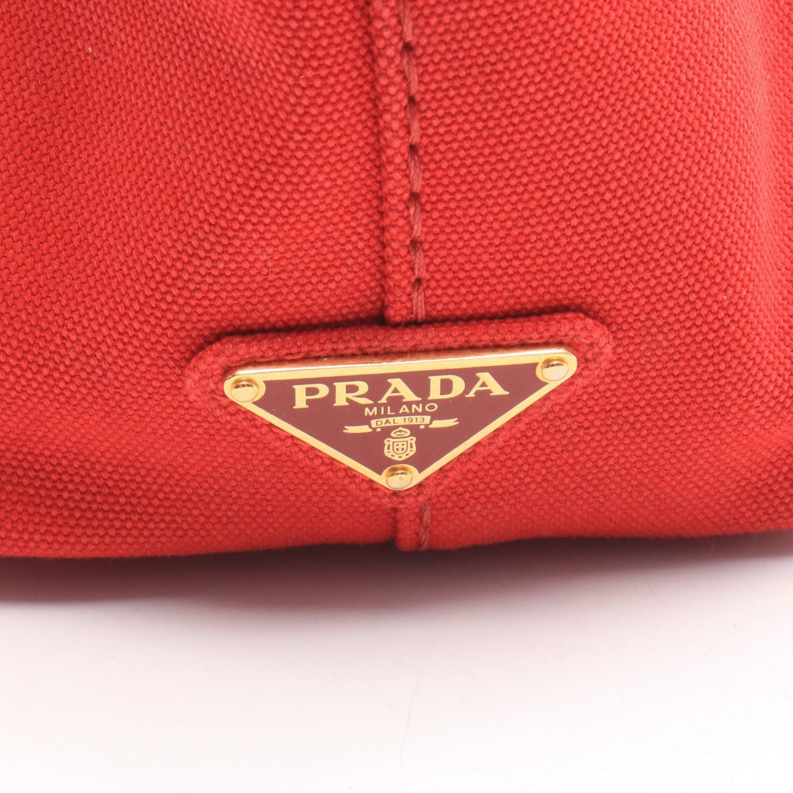 Prada Tote Canapa Red Canvas Handbag — view 5