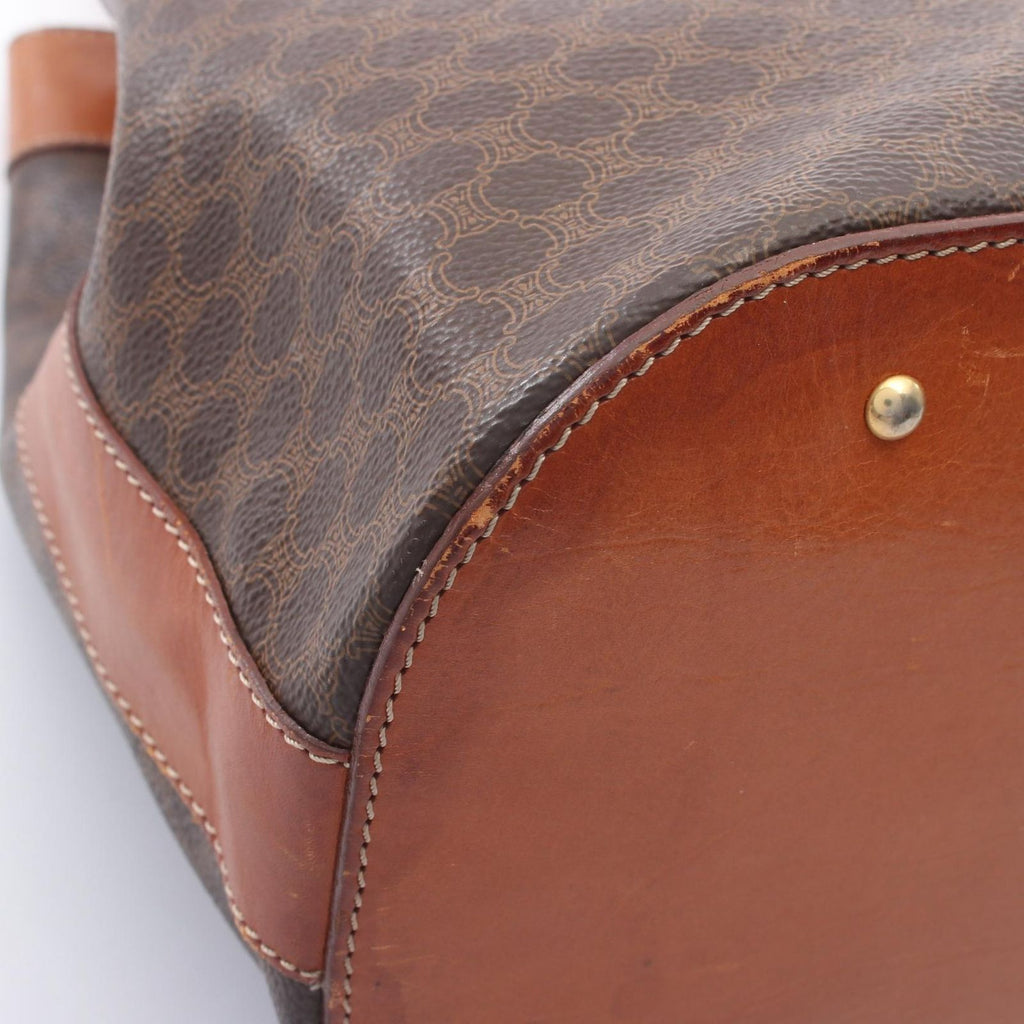 Celine Shoulder Bag Macadam Brown Leather — view 5