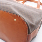 Celine Shoulder Bag Macadam Brown Leather — view 8