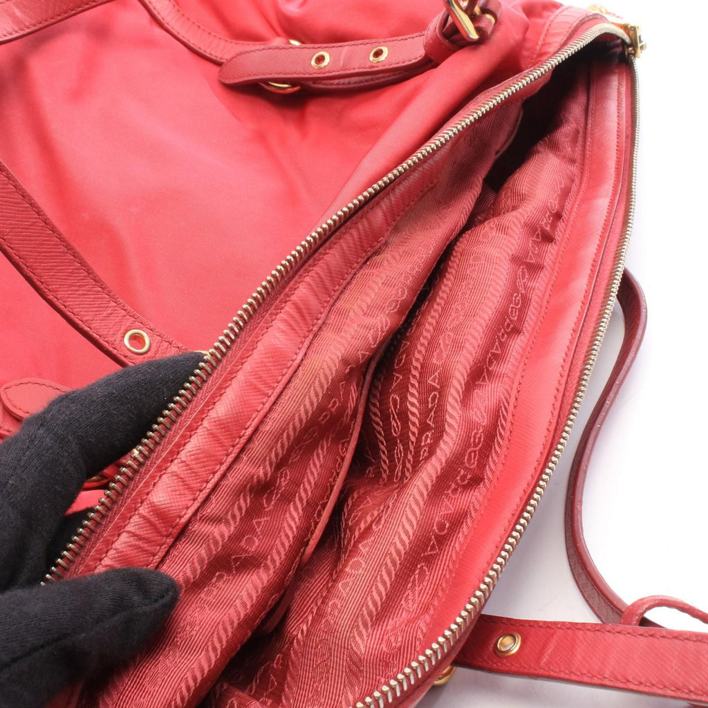Prada Tote Bag Fuchsia Pink Nylon Leather — view 6