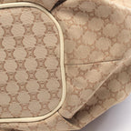 Celine Shoulder Bag Macadam Beige Ivory Canvas Leather — view 7