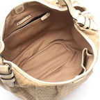 Celine Shoulder Bag Macadam Beige Ivory Canvas Leather — view 3