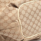 Celine Shoulder Bag Macadam Beige Ivory Canvas Leather — view 5