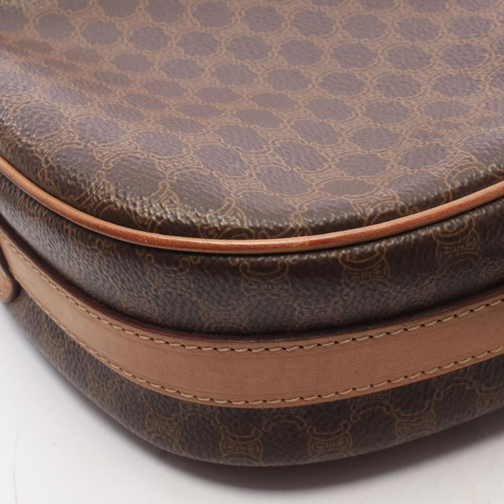 Celine Shoulder Bag Gancini Macadam Brown Leather — view 8