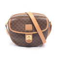 Celine Shoulder Bag Gancini Macadam Brown Leather