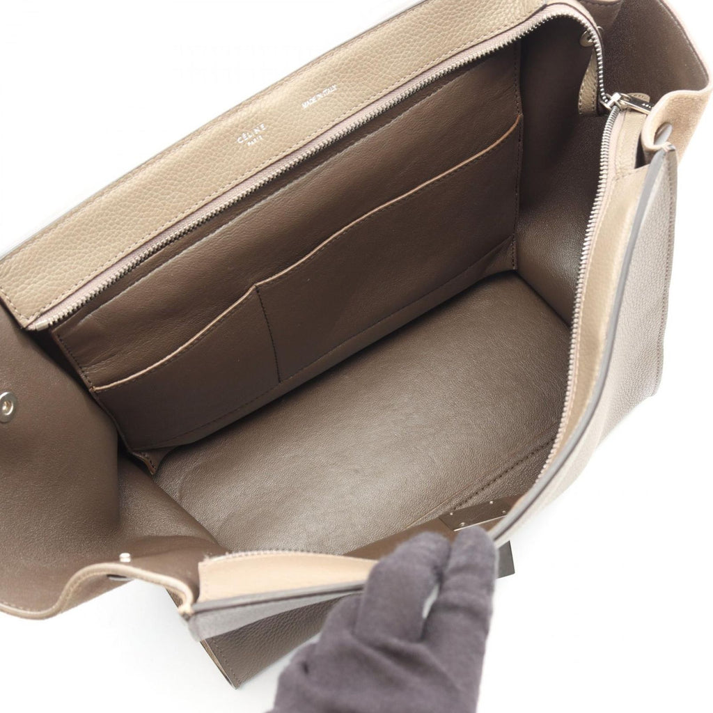 Celine Handbag Trapeze Medium 2-Way Gray Leather — view 3