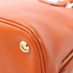 Prada Handbag Saffiano Lux 2-Way Orange Leather Galet Rear Shoulder — view 8