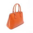 Prada Handbag Saffiano Lux 2-Way Orange Leather Galet Rear Shoulder — view 2