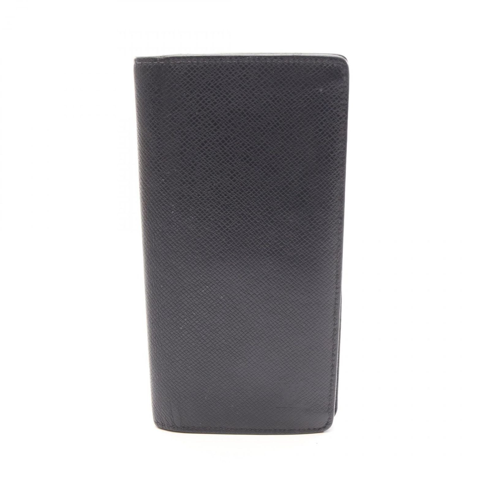Louis Vuitton Bifold Wallet Portefeuille Brazza Taiga Ardoise Navy Leather
