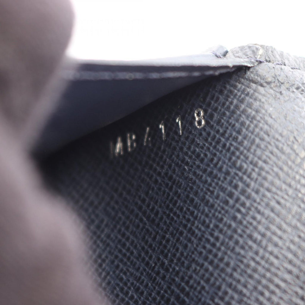 Louis Vuitton Bifold Wallet Portefeuille Brazza Taiga Ardoise Navy Leather — view 6