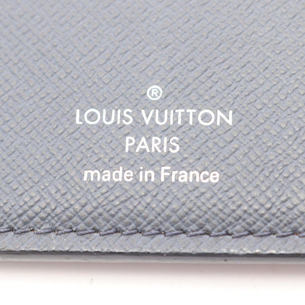 Louis Vuitton Bifold Wallet Portefeuille Brazza Taiga Ardoise Navy Leather — view 5