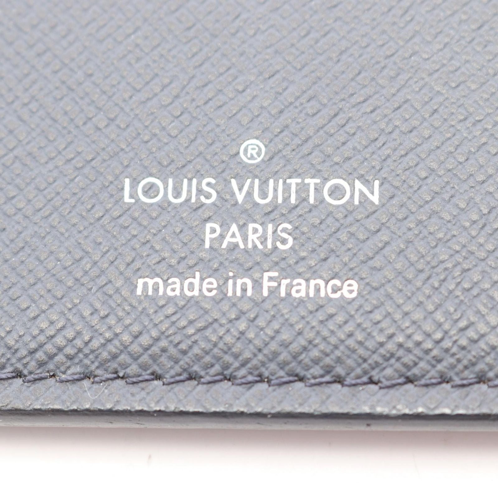 Louis Vuitton Bifold Wallet Portefeuille Brazza Taiga Ardoise Navy Leather — view 5