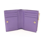 Bottega Veneta Bifold Wallet Intrecciato Purple Leather — view 3