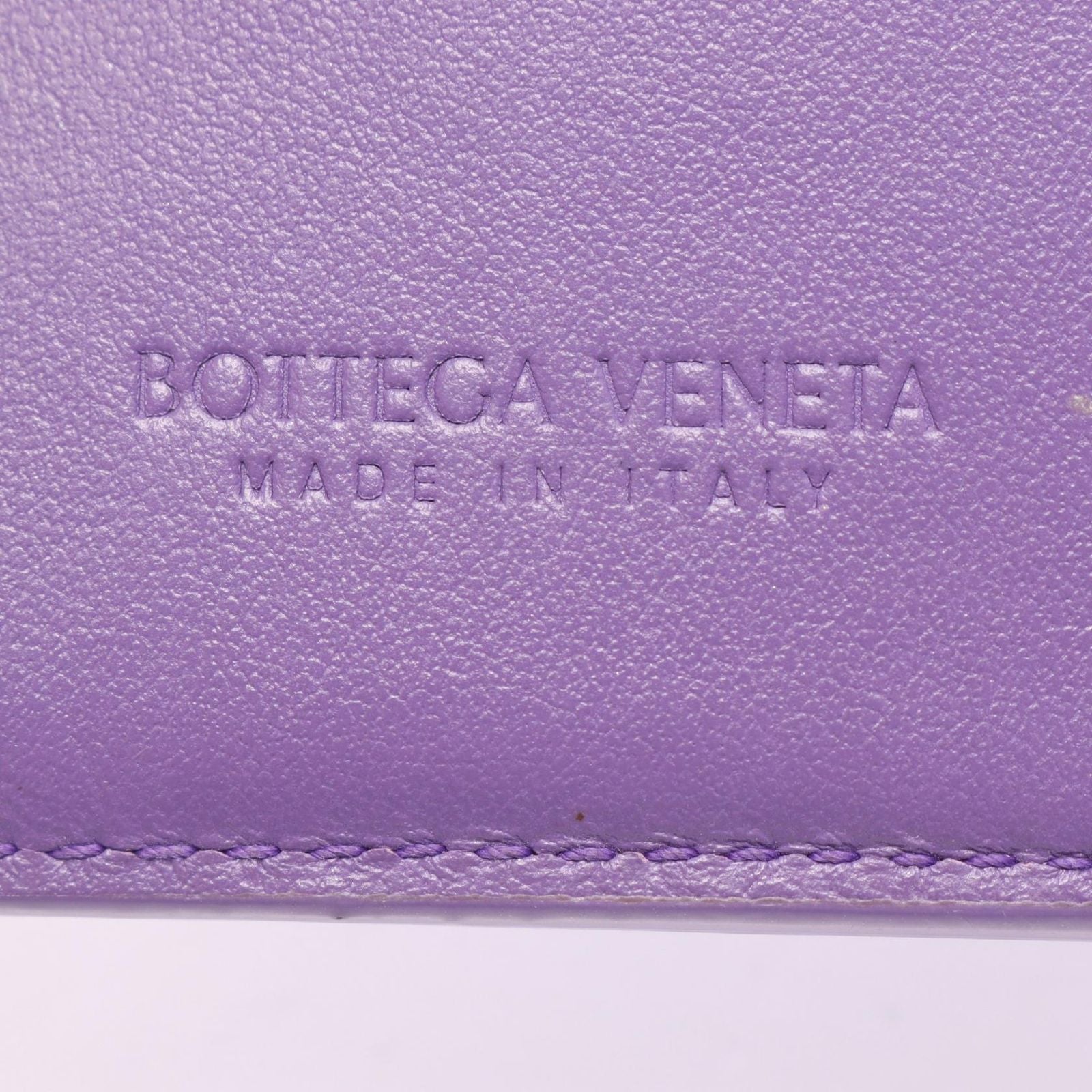 Bottega Veneta Bifold Wallet Intrecciato Purple Leather — view 5