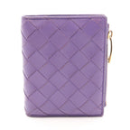 Bottega Veneta Bifold Wallet Intrecciato Purple Leather