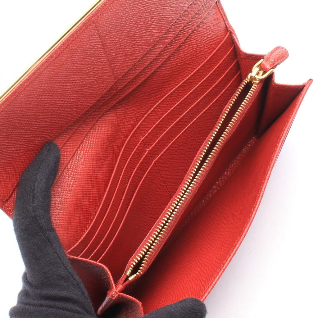 Prada Bifold Wallet Red Saffiano Leather — view 3