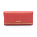 Prada Bifold Wallet Red Saffiano Leather