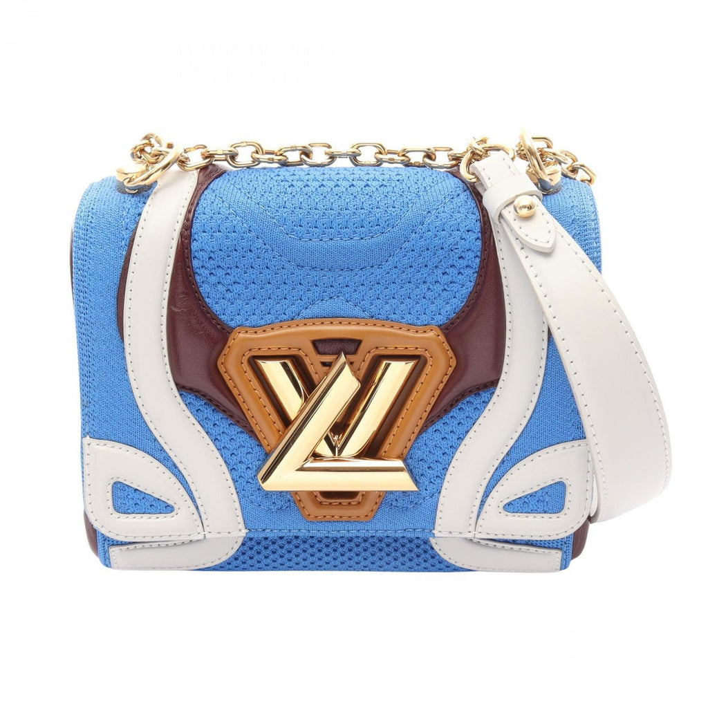 Louis Vuitton Shoulder Bag Twist PM Blue Burgundy Leather
