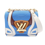 Louis Vuitton Shoulder Bag Twist PM Blue Burgundy Leather