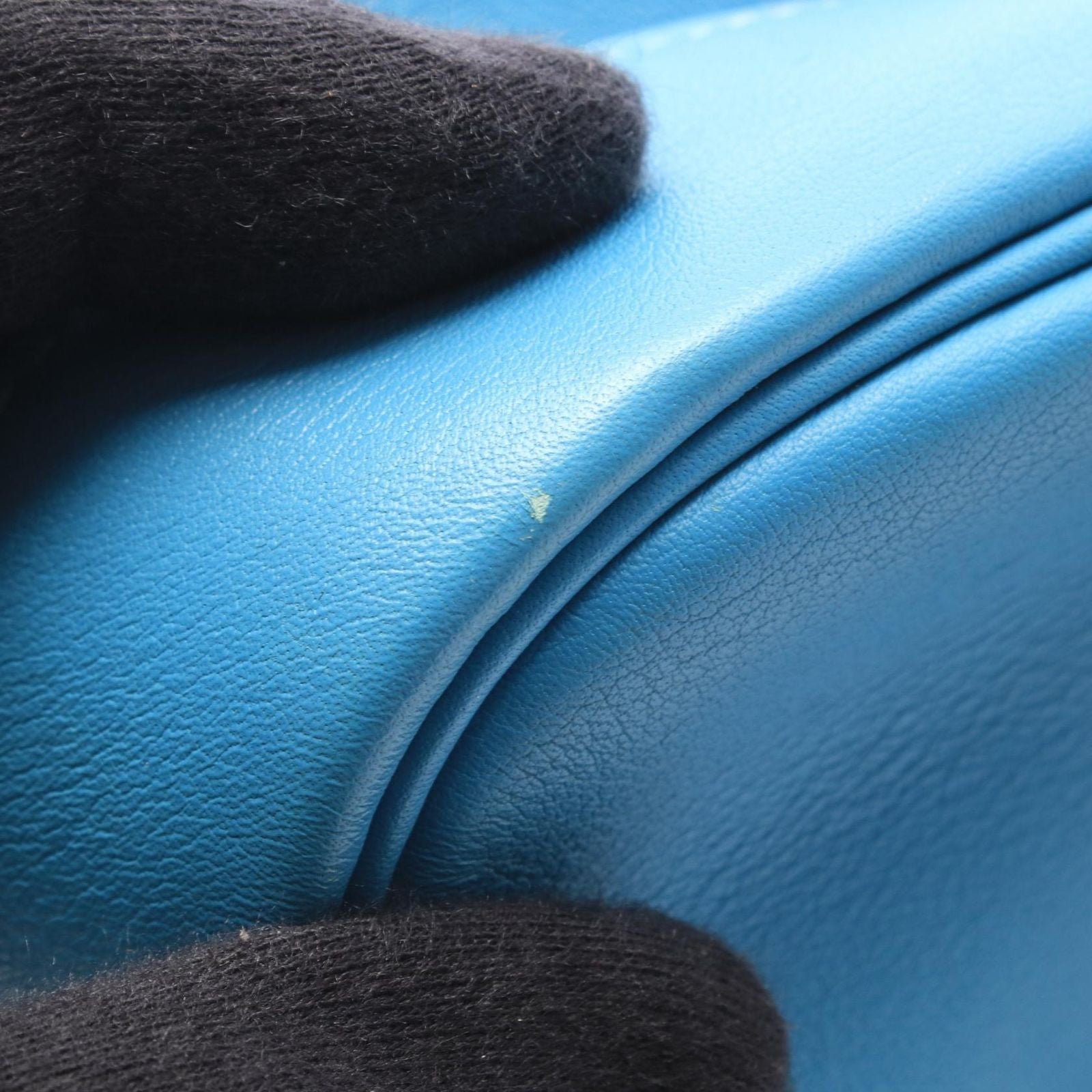 Hermes Handbag Plume 28 Verso Blue Nord Rouge de Coeur — view 8