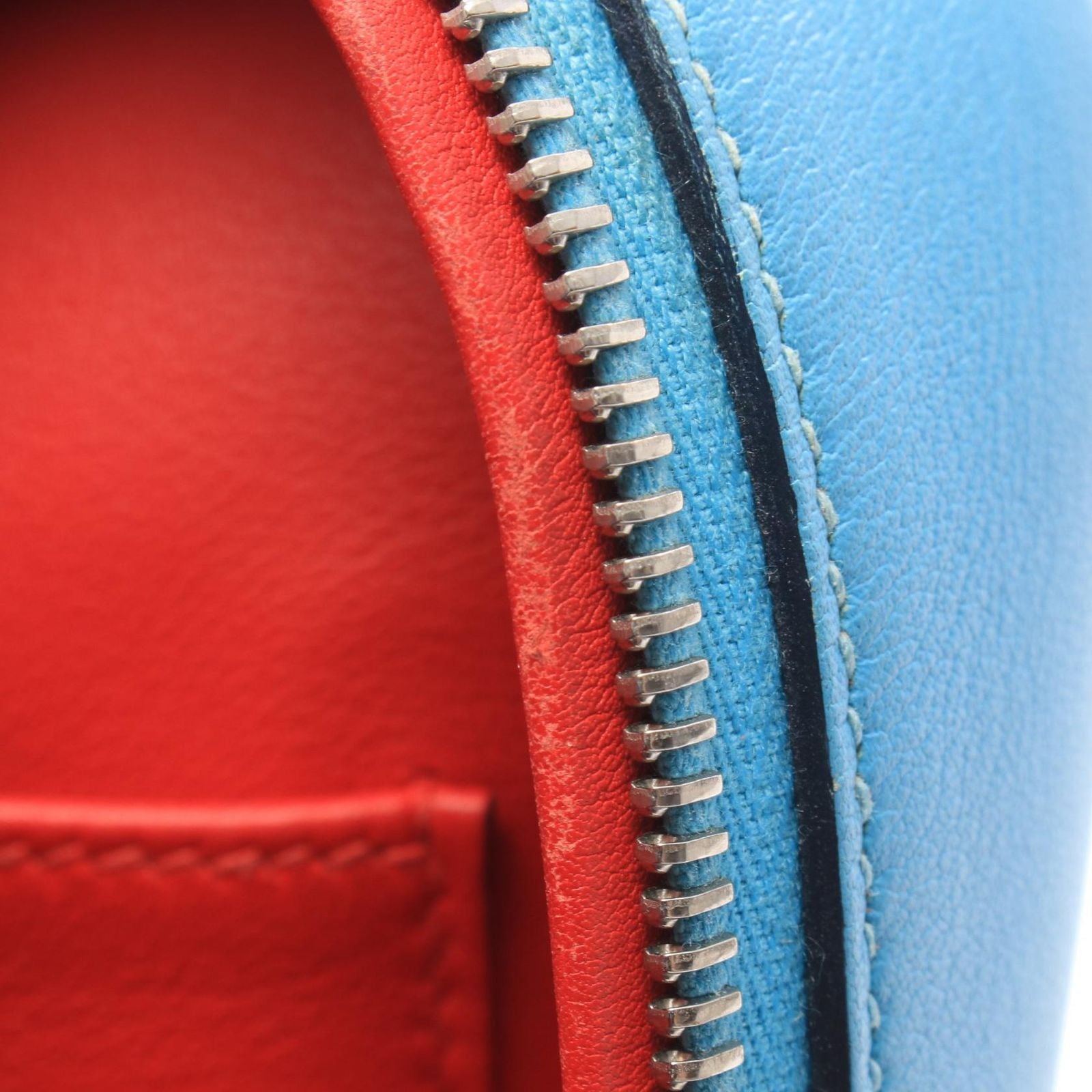 Hermes Handbag Plume 28 Verso Blue Nord Rouge de Coeur — view 6